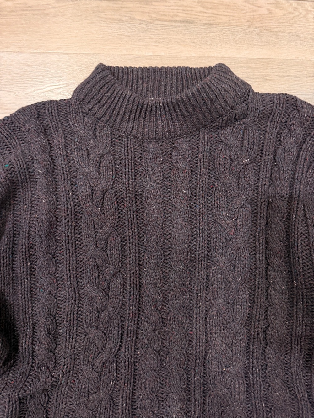 Men's Dusty Purple Cable Knit Mock Neck Sweater